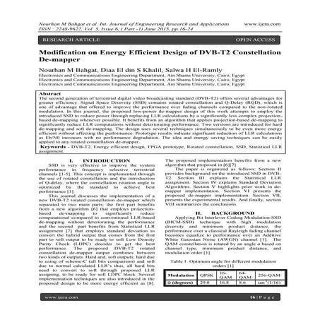 Modification on Energy Efficient Design of DVB-T2 Constellation De-mapper