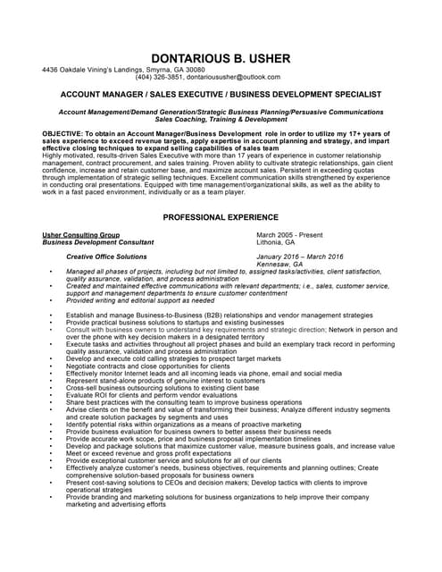Dontarious Usher Resume_Sales Professional_2016
