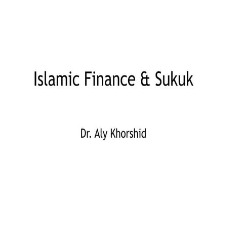 Islamic Finance & Sukuk ( April 2014) 