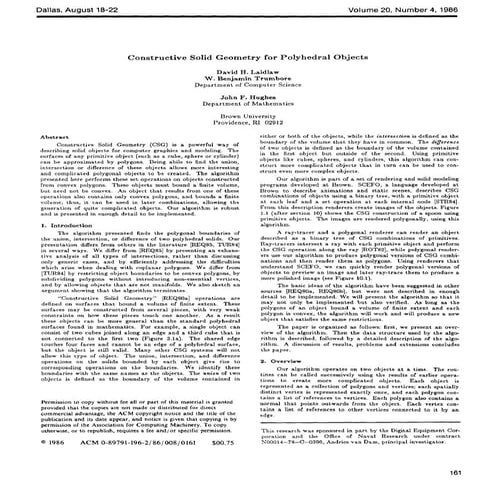 CSG for Polyhedral Objects