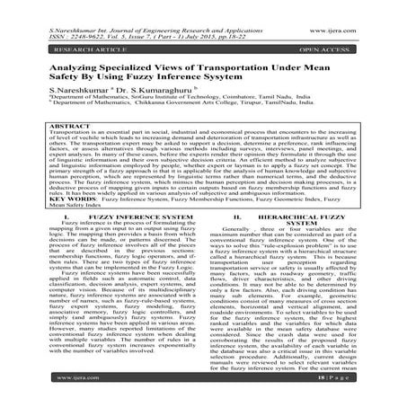 Analyzing Specialized Views of Transportation Under Mean Safety By Using Fuzz...