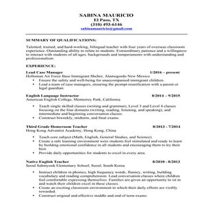 Sabina Mauricio Resume