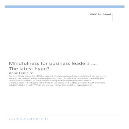 Mindfulness4business leaders… The latest hype-2