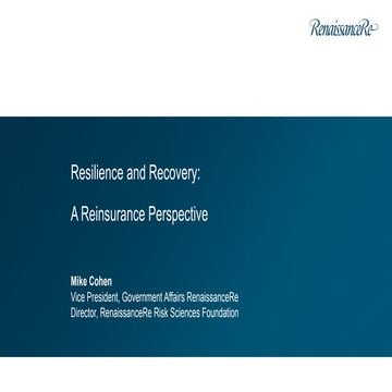 Resilience & Recovery: A Reinsurance Perspective