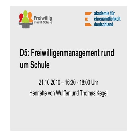 Freiwilligenmanagement und Schule