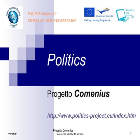 Politics project presentation. Mirella Cusinato