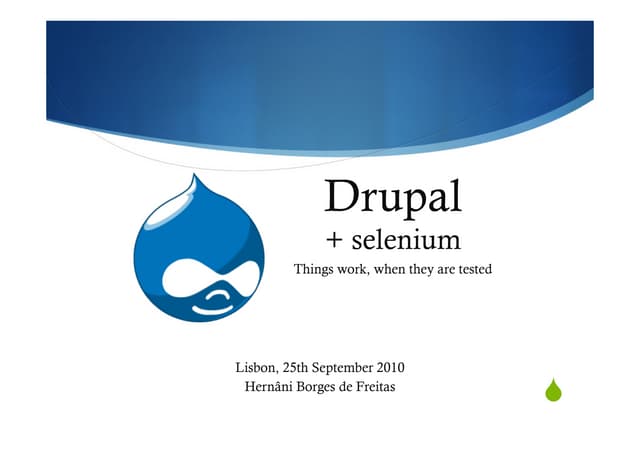 Drupal + selenium