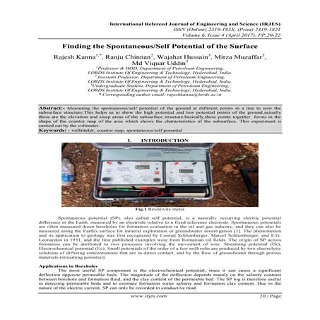 Finding the Spontaneous/Self Potential of the Surface