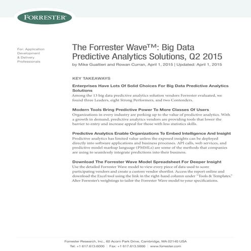 2015 Forrester Report