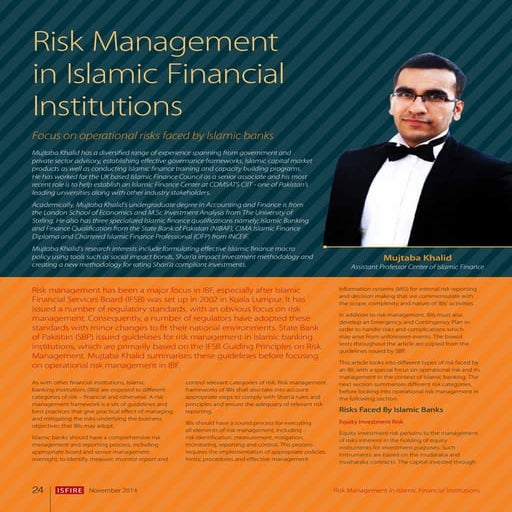 ISFIRE Risk Management  for IFIs - Nov 2014