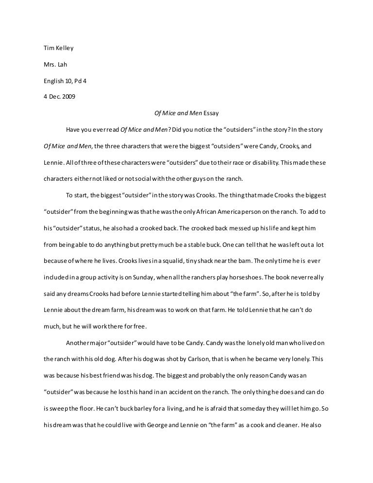 outsiders essay questions