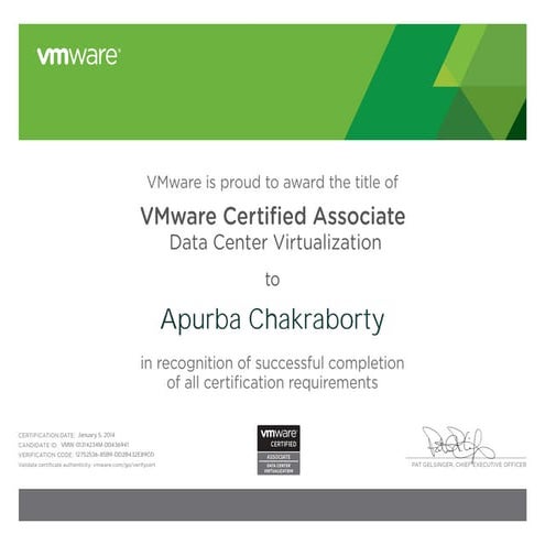 VCA_DCV Certification