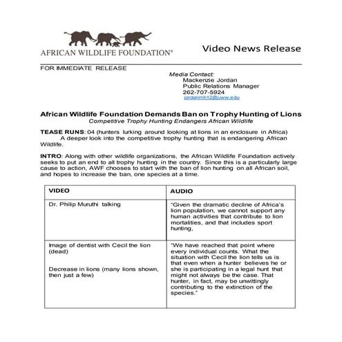 Video News Release MJ