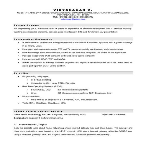 Resume-Vidyasagar