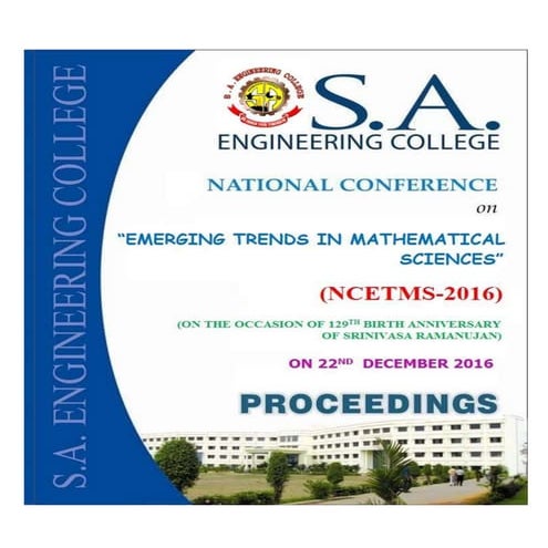 NCETMS-2016 PROCEEDINGS