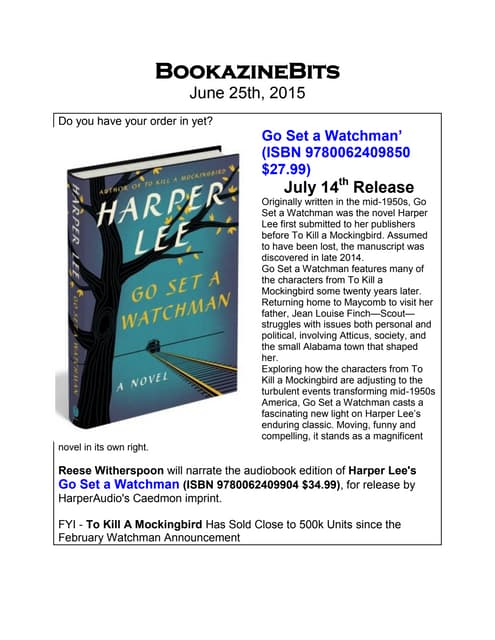 BookazineBits Thursday June 25 2015