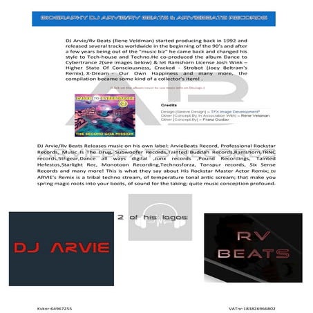 DJ Arvie & Arviebeats Records Biography