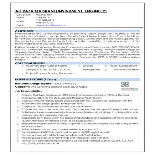 Ali Raza CV(Final) | PDF