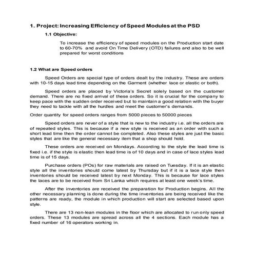 Increasing Efficiency of Speed Modules