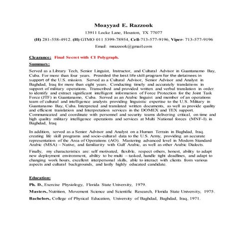 Dr. Razzook Resume ( 2016) | DOCX