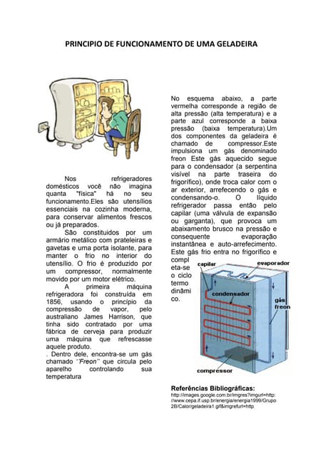 Funcionamento de uma geladeira | PDF