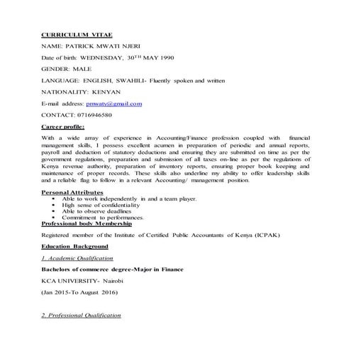CURRICULUM VITAE-patrick | DOCX