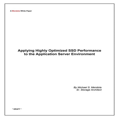 Generic SAN Acceleration White Paper DRAFT