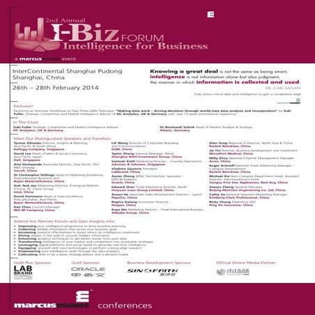 2nd Annual I-Biz Forum 2014 Intelligence for Business