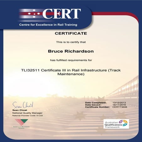 CERT II RAIL ORI | PDF