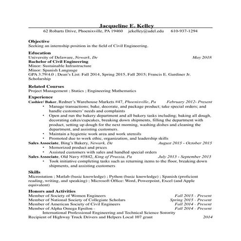 Jacqueline Kelley - Resume