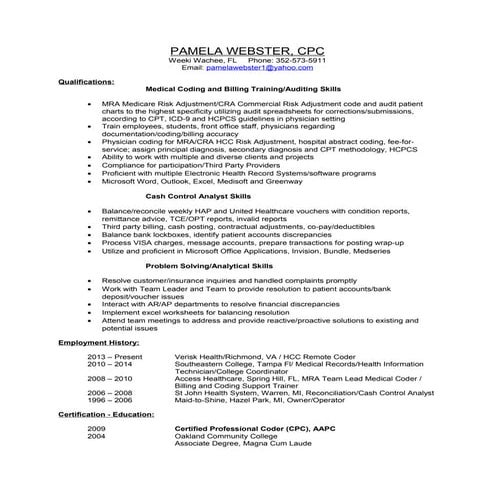 Pamela Webster Resume 5-2014 NA