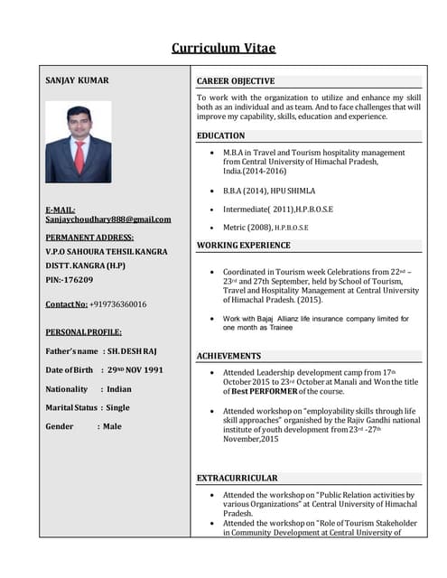 sanjay cv
