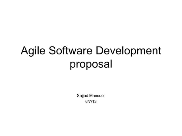 Agile Software Development proposal for UIW 3