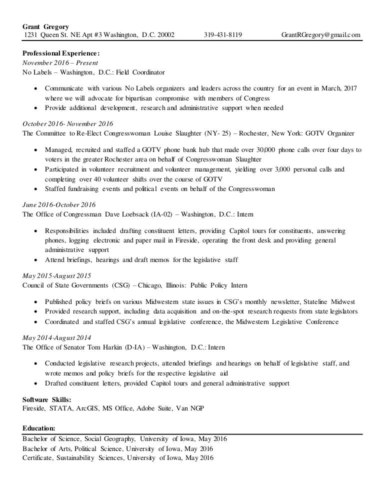 Grant Gregory Resume
