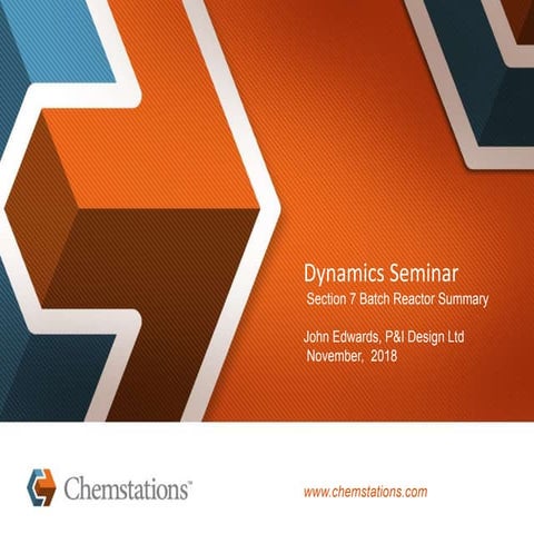 Batch Reactors. Chemcad Dynamic Simulation | PPTX