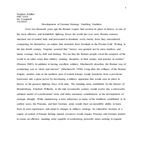 Development of German Strategy Final