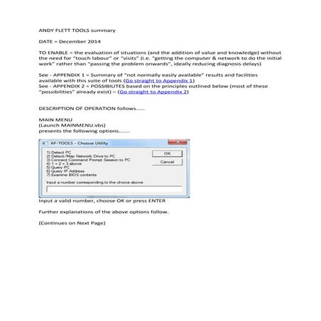 ANDY FLETT TOOLS summary