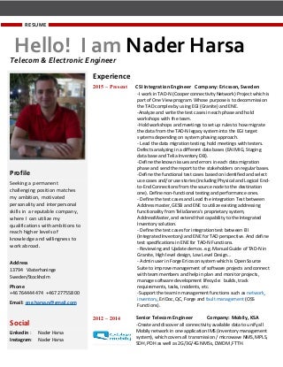 telecom engineer cv