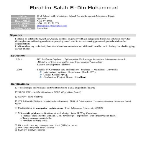 resume- ebrahim salah
