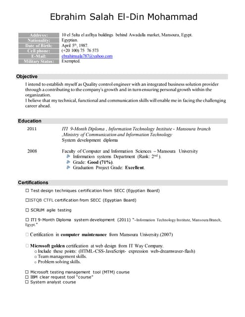 resume- ebrahim salah