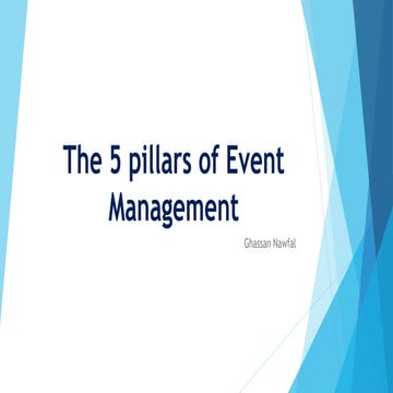 The 5 pillars of Event Managment