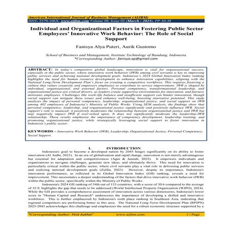 American International Journal of Business Management (AIJBM).