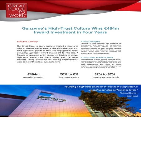 Genzyme High Trust Culture