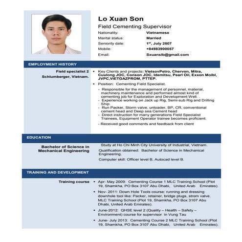 Lo Xuan Son's CV updated May-2016 | PDF