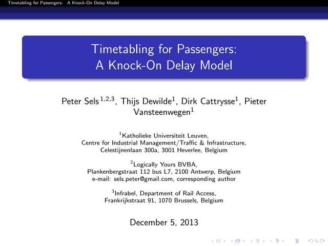 APassengerKnockOnDelayModelForTimetableOptimisation_beamer