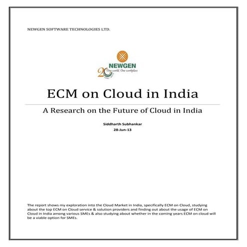 ECM on Cloud in India