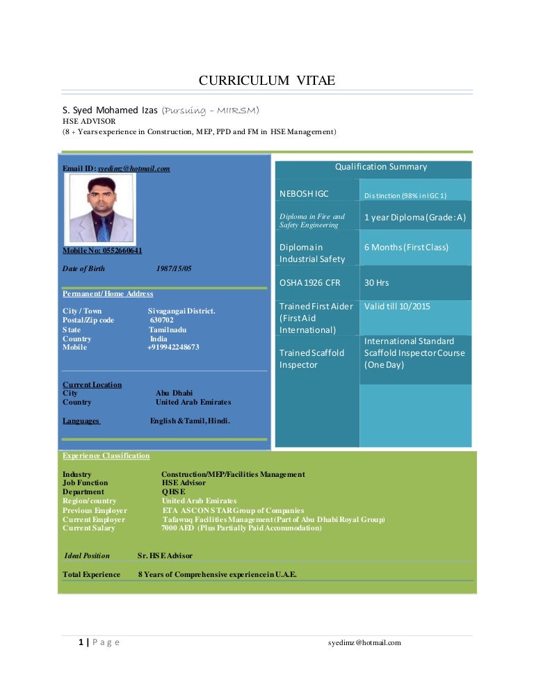 Updated CV HSE ADVISOR