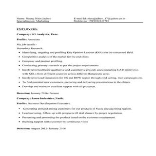 Neeraj Jadhav CV