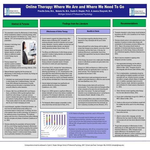 APA 2014 - Online Therapy Lit Review - FINAL version 071714