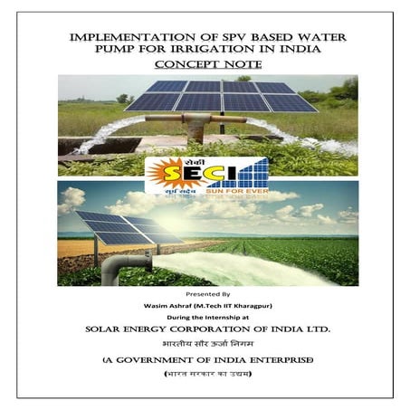 Concept Note on implementation of solar water pump across INDIA